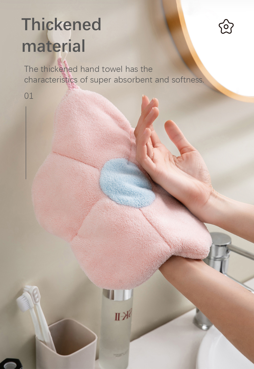 Flower-shaped Hand Towel _10_